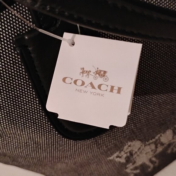 Coach WHS Horse and Carriage Black/Chalk Taxi Tote 35337M - Picture 11 of 15